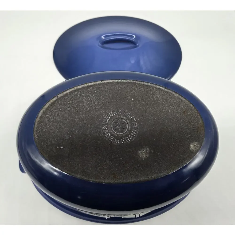 Vtg. Le Creuset Terrine Oval 28cm Azure Blue Williams-Sonoma Covered Casserole